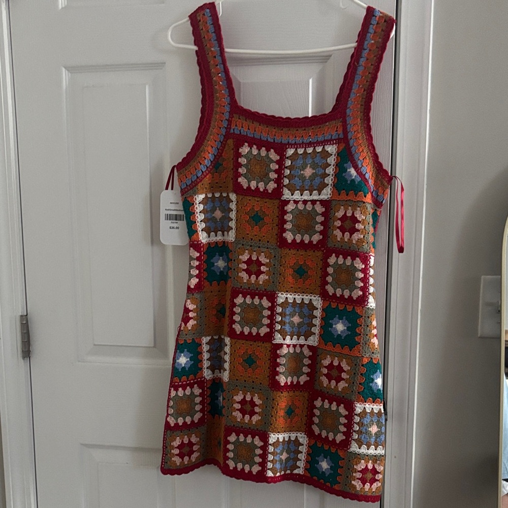 Colorful Crochet Square Pattern Dress from Dress Up Boutique